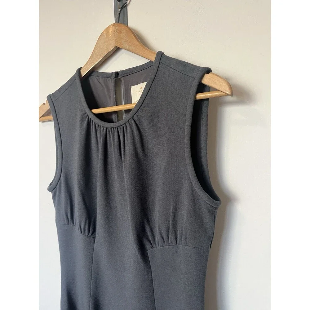 Kate Spade Gray Seamed Fit And Flare Sleeveless Dress Size 6